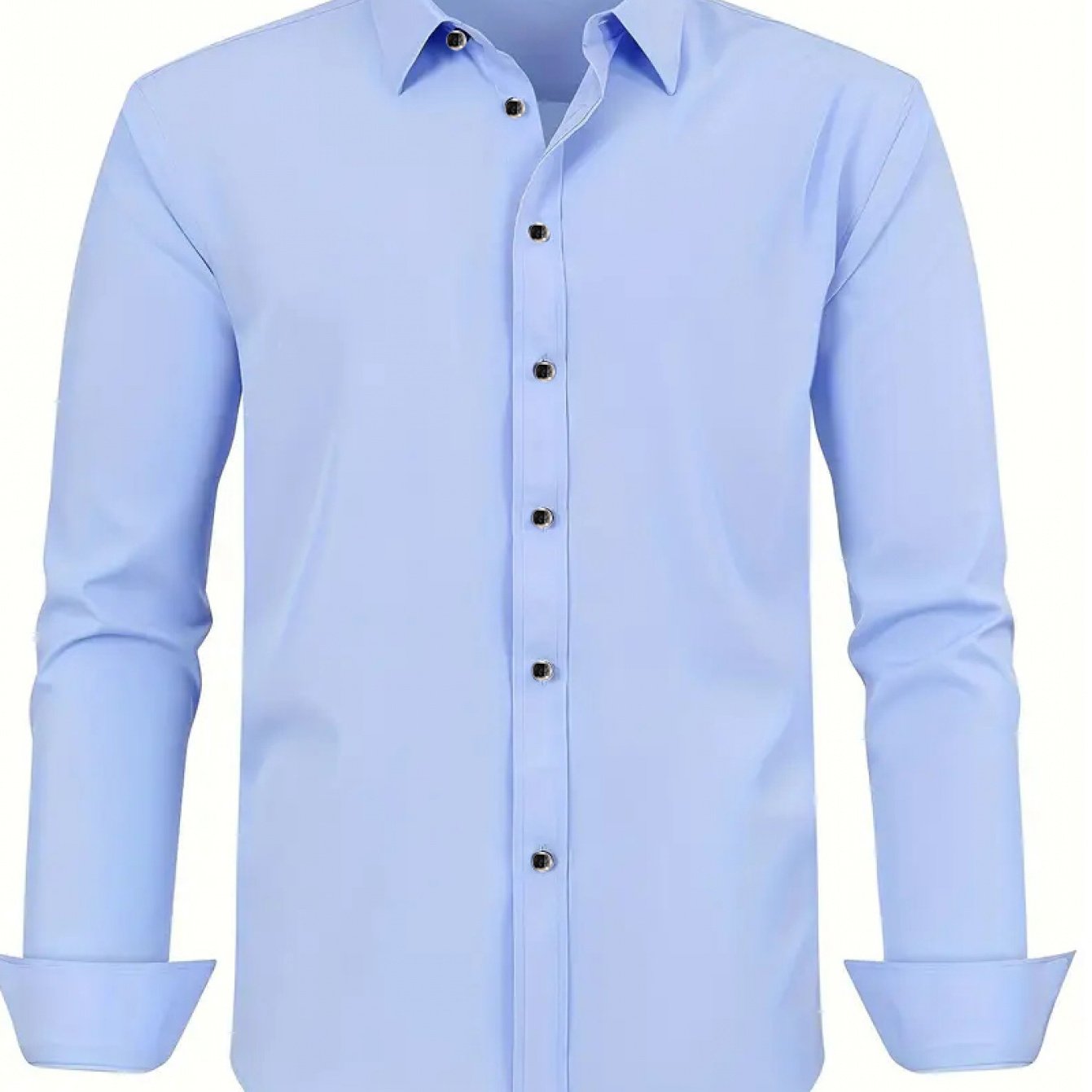 Men'S Stylish Three-Piece Outfit Featuring Solid Color Long-Sleeve Shirts Made from Lightweight Material, Designed for a Regular Fit with Single-Breasted Buttons And a Tie Collar, Ideal for Both Casual And Professional Occasions Throughout The Year