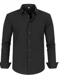 Men'S Stylish Three-Piece Outfit Featuring Solid Color Long-Sleeve Shirts Made from Lightweight Material, Designed for a Regular Fit with Single-Breasted Buttons And a Tie Collar, Ideal for Both Casual And Professional Occasions Throughout The Year