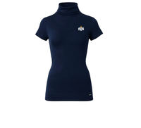 Women's Short Sleeve Ivory Turtleneck Top