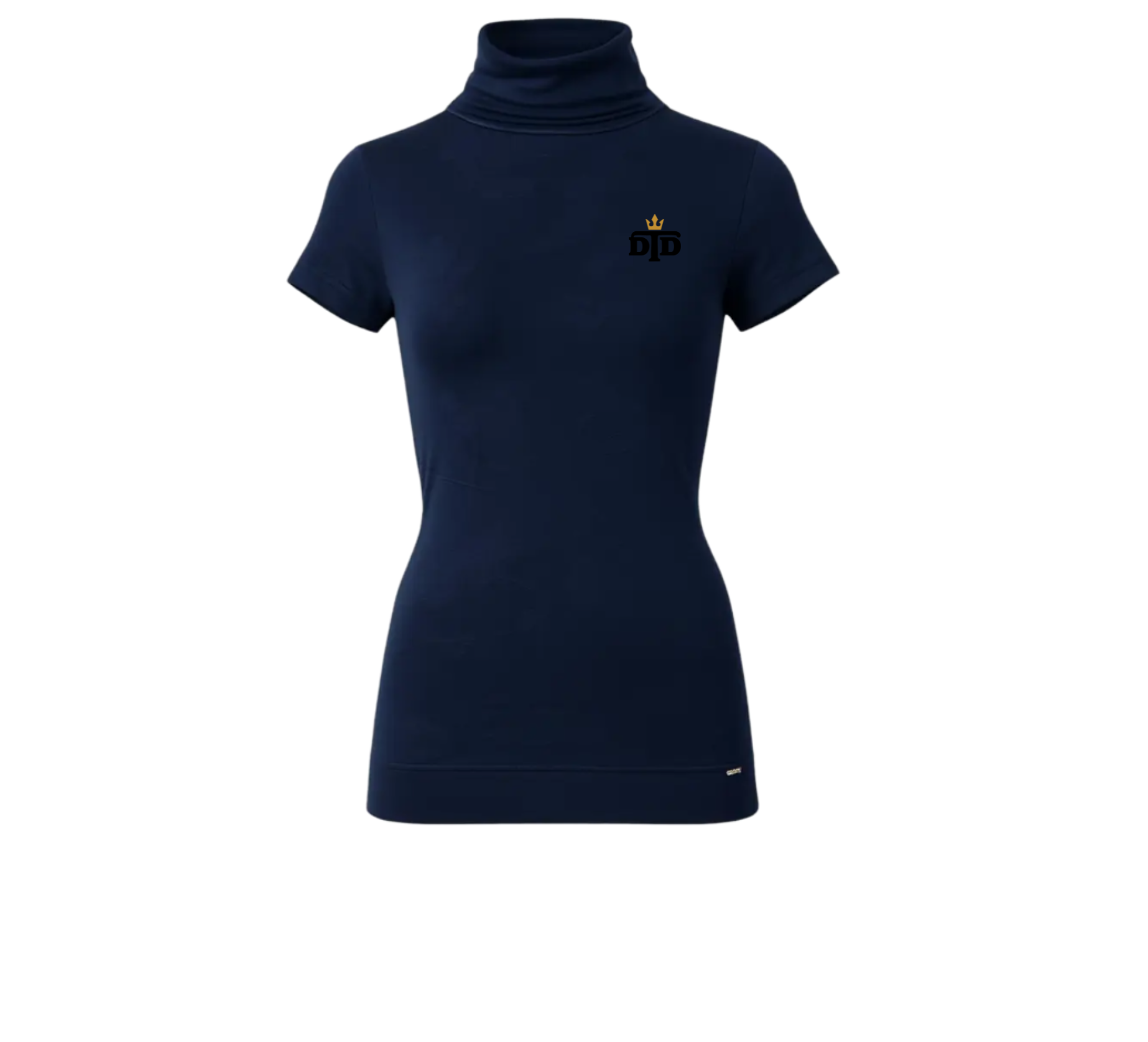 Women's Short Sleeve Ivory Turtleneck Top