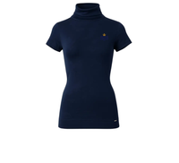 Women's Short Sleeve Ivory Turtleneck Top