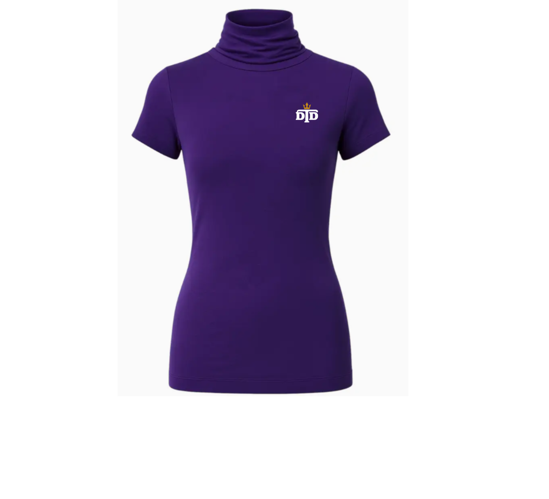 Women's Short Sleeve Ivory Turtleneck Top
