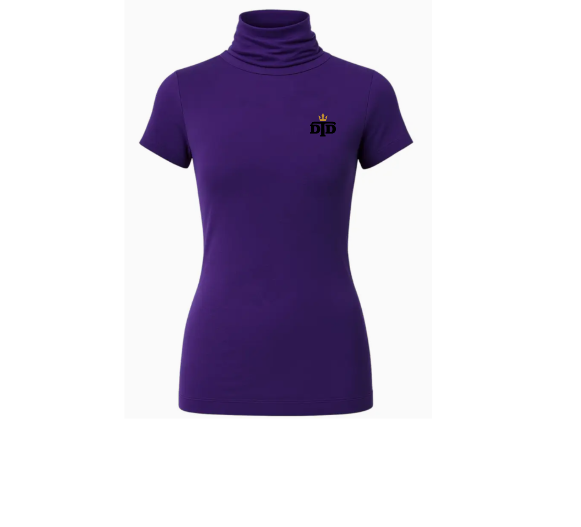 Women's Short Sleeve Ivory Turtleneck Top