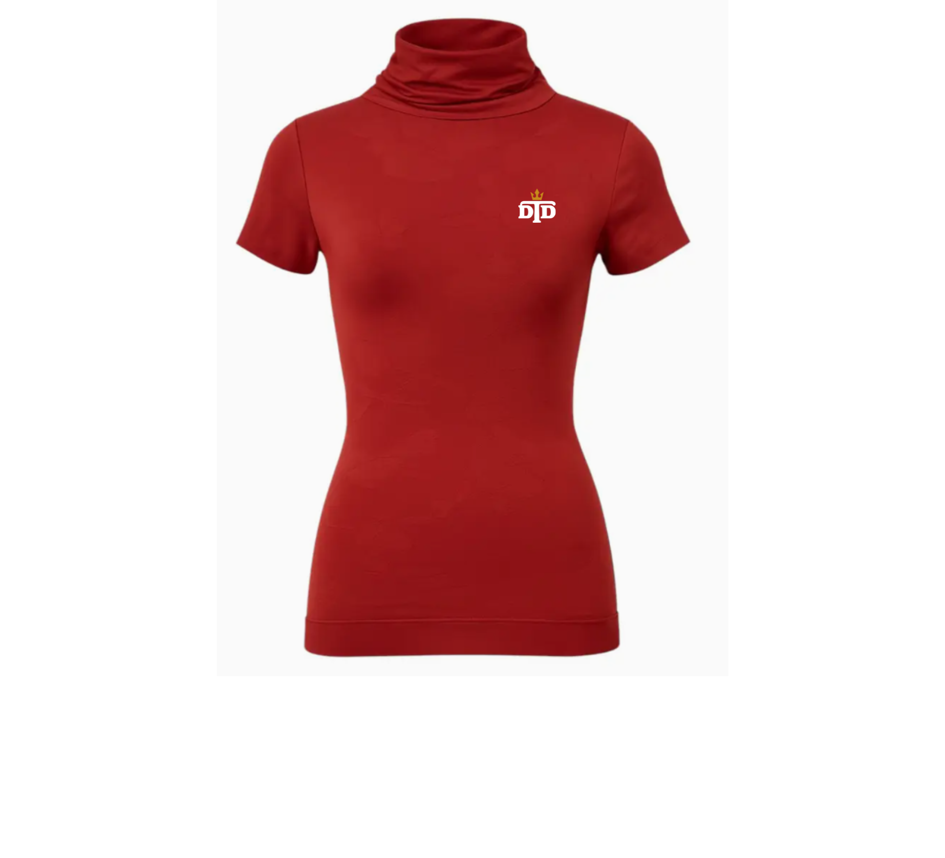 Women's Short Sleeve Ivory Turtleneck Top