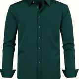 Men'S Stylish Three-Piece Outfit Featuring Solid Color Long-Sleeve Shirts Made from Lightweight Material, Designed for a Regular Fit with Single-Breasted Buttons And a Tie Collar, Ideal for Both Casual And Professional Occasions Throughout The Year