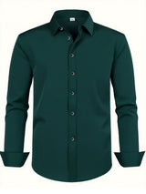 Men'S Stylish Three-Piece Outfit Featuring Solid Color Long-Sleeve Shirts Made from Lightweight Material, Designed for a Regular Fit with Single-Breasted Buttons And a Tie Collar, Ideal for Both Casual And Professional Occasions Throughout The Year