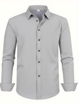 Men'S Stylish Three-Piece Outfit Featuring Solid Color Long-Sleeve Shirts Made from Lightweight Material, Designed for a Regular Fit with Single-Breasted Buttons And a Tie Collar, Ideal for Both Casual And Professional Occasions Throughout The Year