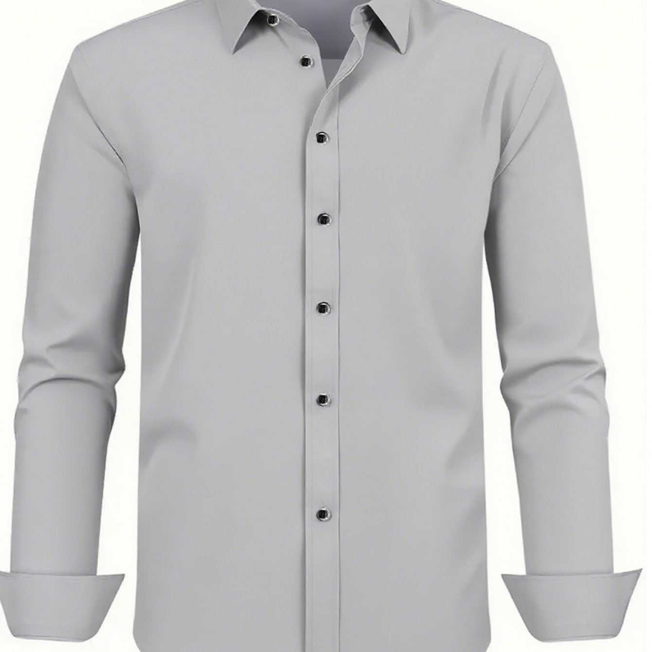 Men'S Stylish Three-Piece Outfit Featuring Solid Color Long-Sleeve Shirts Made from Lightweight Material, Designed for a Regular Fit with Single-Breasted Buttons And a Tie Collar, Ideal for Both Casual And Professional Occasions Throughout The Year