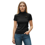 Women's Short Sleeve Ivory Turtleneck Top