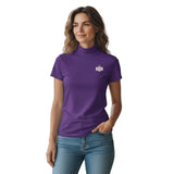 Women's Short Sleeve Ivory Turtleneck Top