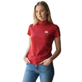 Women's Short Sleeve Ivory Turtleneck Top